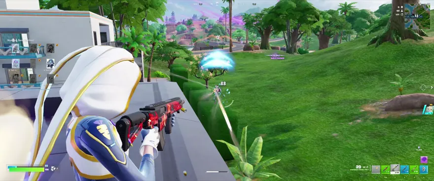 Original Fortnite gameplay frame for comparison.